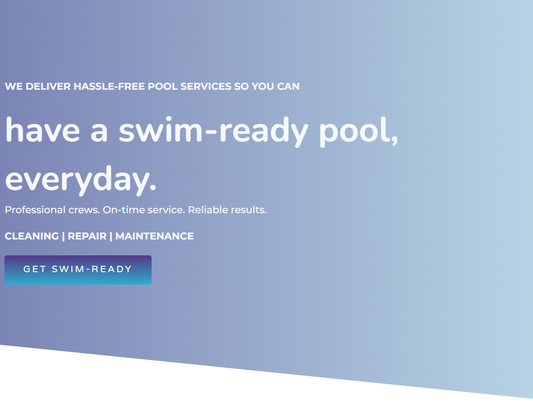 Dillon's old pool website homepage, before