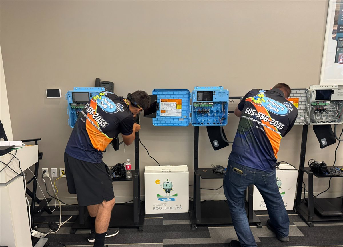 The Primary Pool Services team on the job